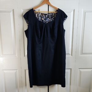 Connected Apparel Dark Chambray Midi Dress Size 20W Minimalist Office Teacher